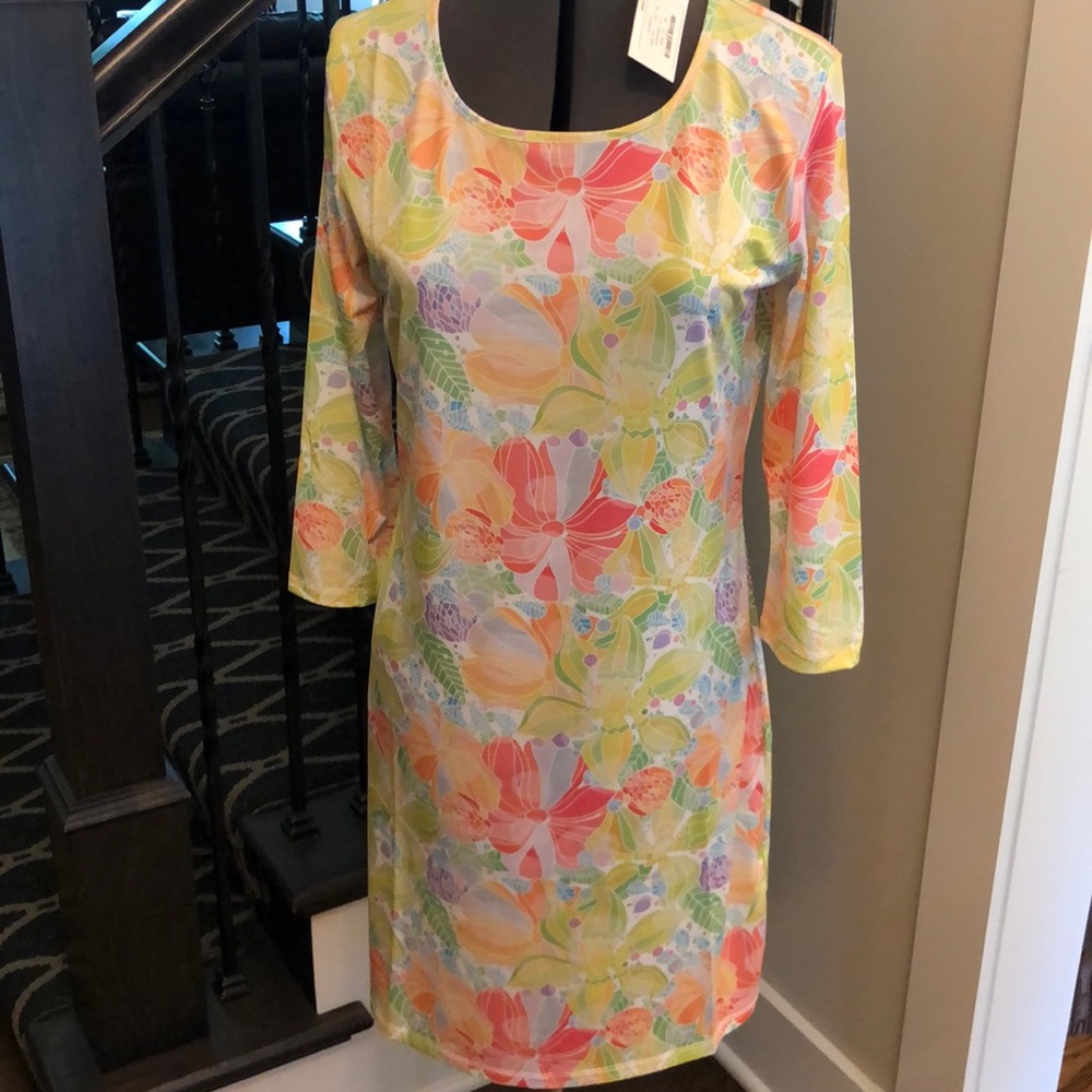 Lemon Garden Print by JEAN-PIERRE KLIFA Shift Dress NWT Size Medium - Picture 1 of 10